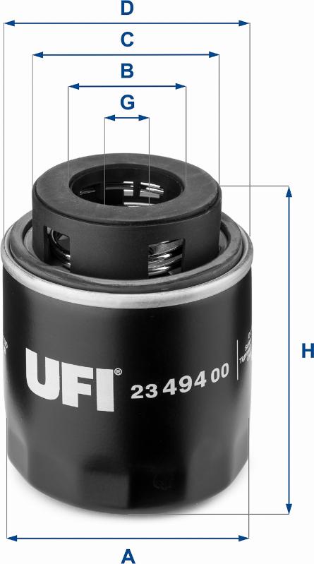 UFI 23.494.00 - Масляний фільтр autozip.com.ua