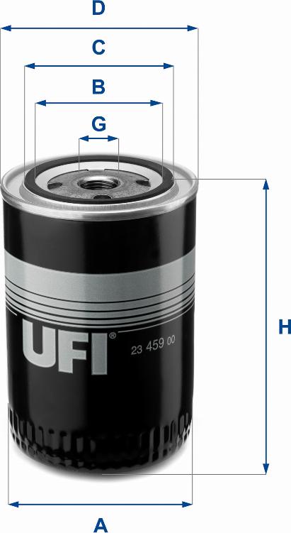 UFI 23.459.00 - Масляний фільтр autozip.com.ua