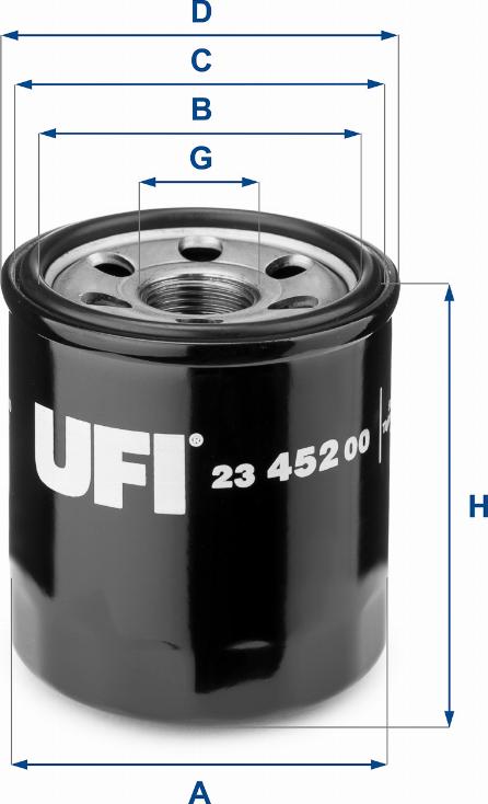 UFI 23.452.00 - Масляний фільтр autozip.com.ua