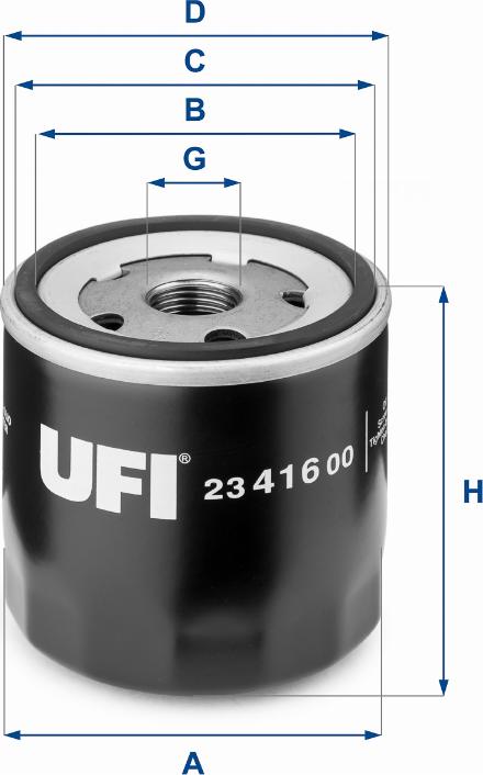 UFI 23.416.00 - Масляний фільтр autozip.com.ua