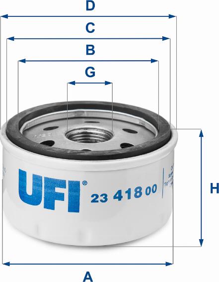 UFI 23.418.00 - Масляний фільтр autozip.com.ua