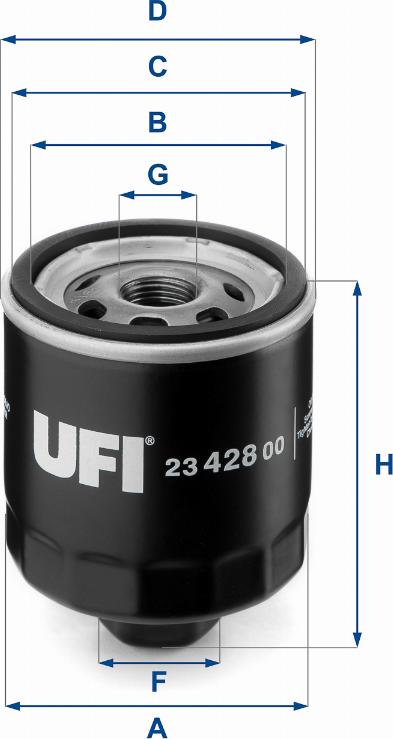 UFI 23.428.00 - Масляний фільтр autozip.com.ua