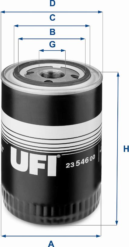 UFI 23.546.00 - Фильтр масляный FIAT DUCATO. IVECO 3.0 HDI 06- пр-во UFI autozip.com.ua