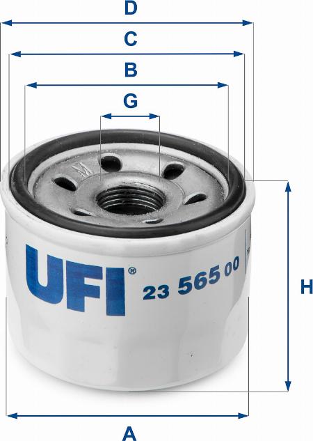 UFI 23.565.00 - Масляний фільтр autozip.com.ua