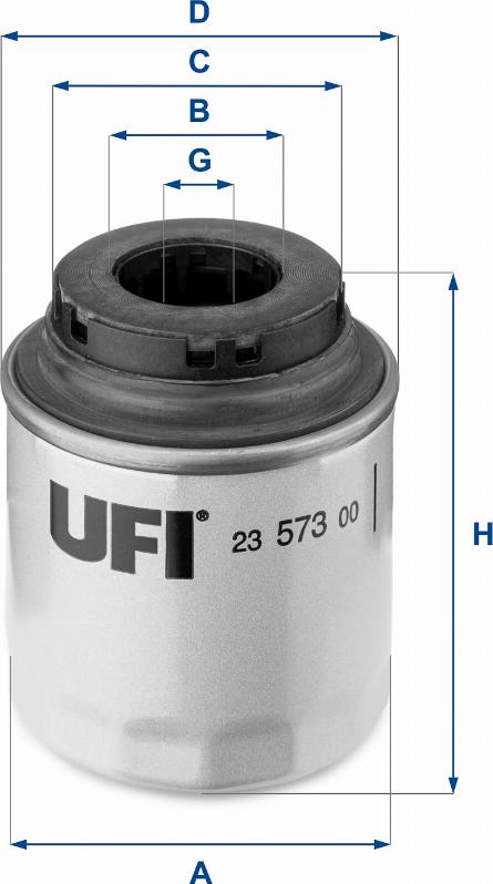 UFI 23.573.00 - Масляний фільтр autozip.com.ua