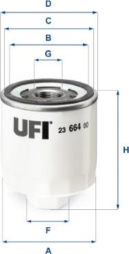UFI 23.664.00 - Масляний фільтр autozip.com.ua