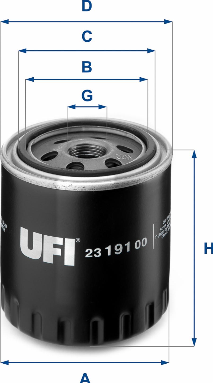 UFI 23.191.00 - Масляний фільтр autozip.com.ua
