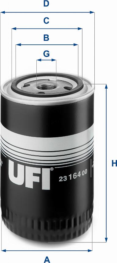 UFI 23.164.00 - Масляний фільтр autozip.com.ua