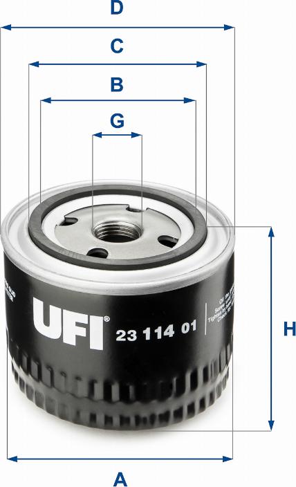 UFI 23.114.01 - Масляний фільтр autozip.com.ua