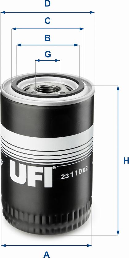 UFI 23.110.02 - Масляний фільтр autozip.com.ua