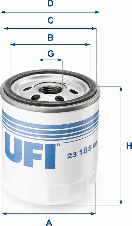 UFI 23.188.00 - Масляний фільтр autozip.com.ua
