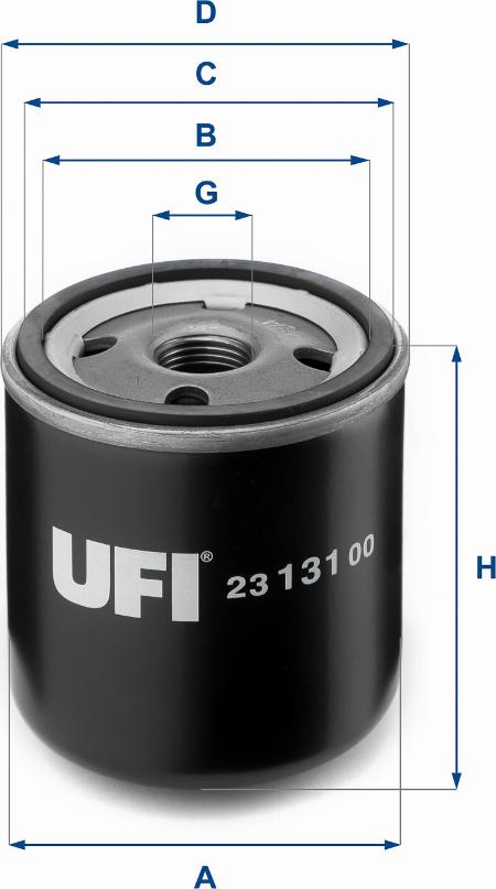 UFI 23.131.00 - Масляний фільтр autozip.com.ua