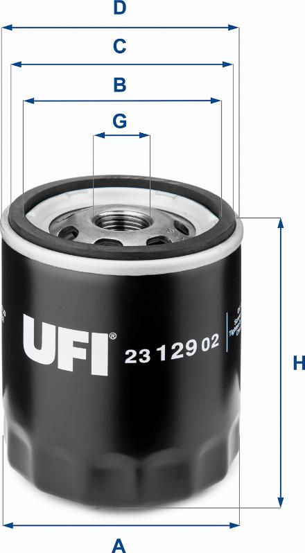 UFI 23.129.02 - Масляний фільтр autozip.com.ua