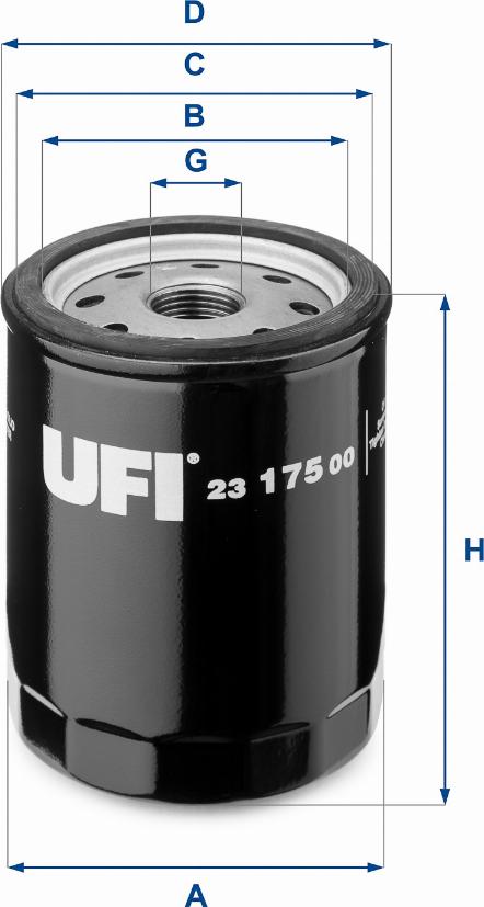 UFI 23.175.00 - Масляний фільтр autozip.com.ua