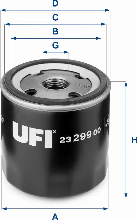 UFI 23.299.00 - Масляний фільтр autozip.com.ua
