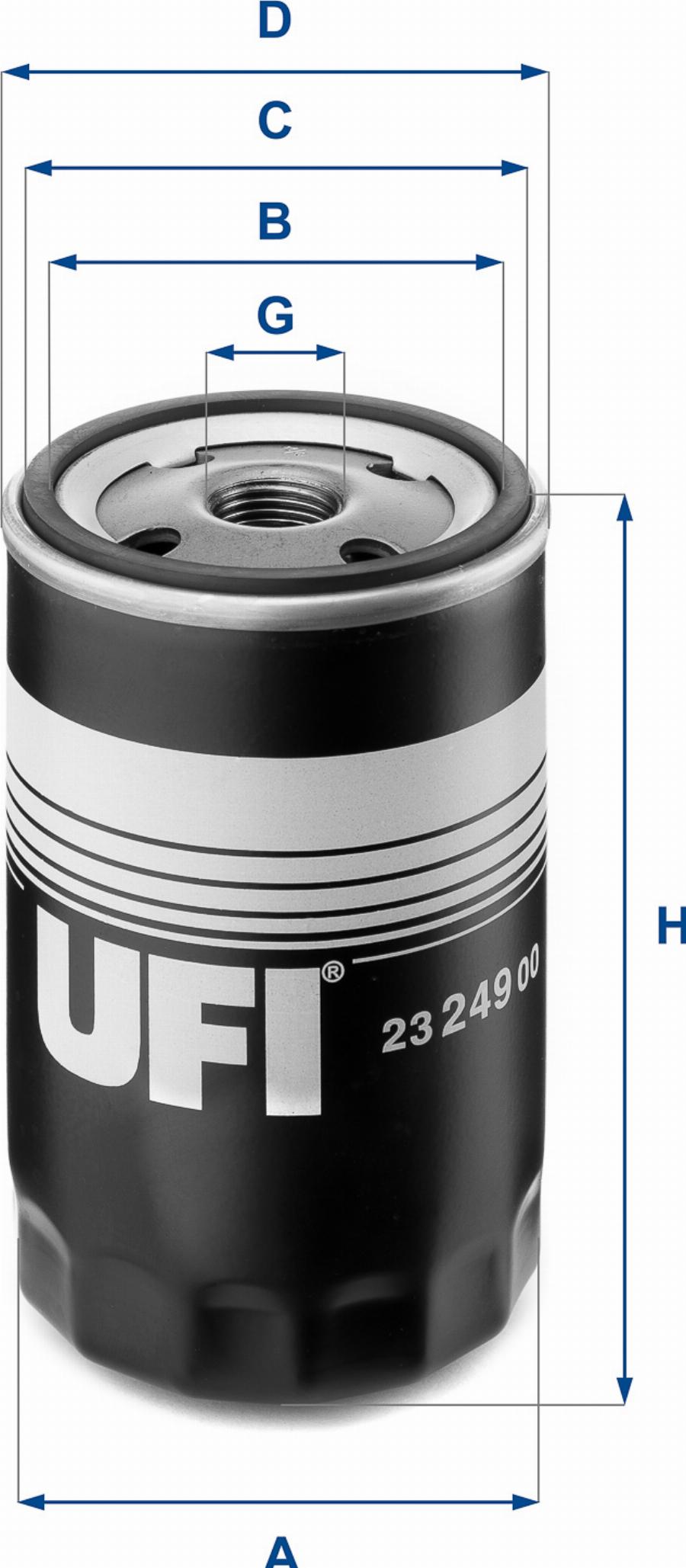 UFI 23.249.00 - Масляний фільтр autozip.com.ua