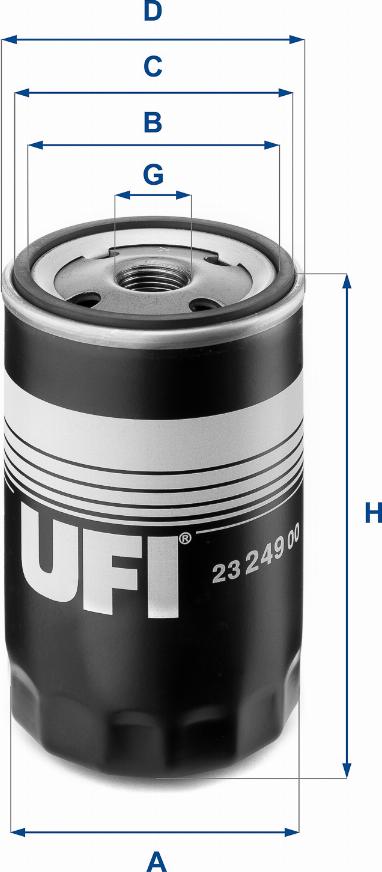 UFI 23.249.00 - Масляний фільтр autozip.com.ua