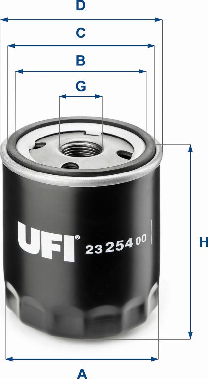 UFI 23.254.00 - Масляний фільтр autozip.com.ua