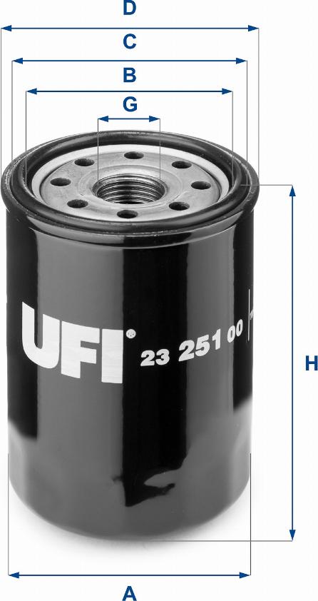 UFI 23.251.00 - Масляний фільтр autozip.com.ua