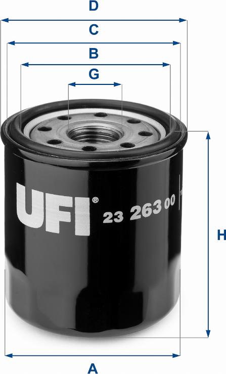 UFI 23.263.00 - Масляний фільтр autozip.com.ua