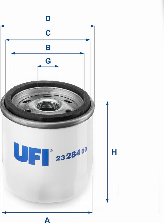 UFI 23.284.00 - Масляний фільтр autozip.com.ua