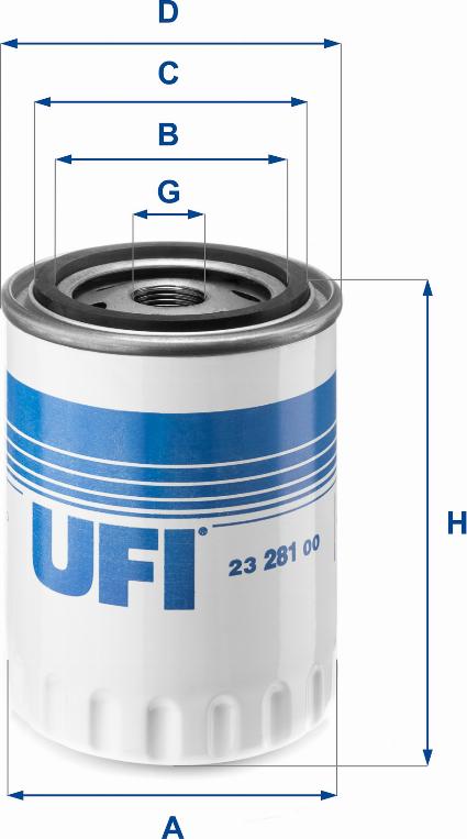 UFI 23.281.00 - Масляний фільтр autozip.com.ua