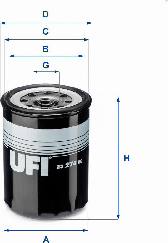UFI 23.274.00 - Масляний фільтр autozip.com.ua