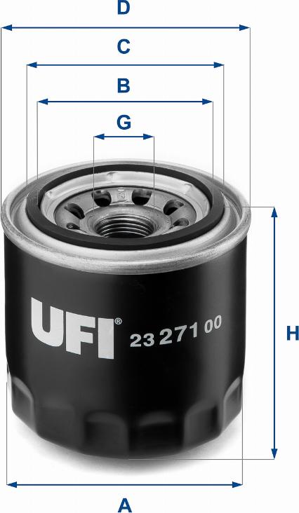 UFI 23.271.00 - Масляний фільтр autozip.com.ua