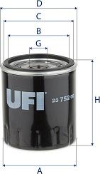 UFI 23.752.00 - Масляний фільтр autozip.com.ua