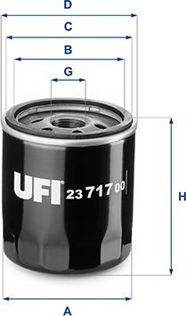 UFI 23.717.00 - Масляний фільтр autozip.com.ua