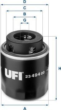 UFI 23.494.00 - Масляний фільтр autozip.com.ua