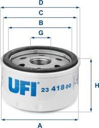 UFI 23.418.00 - Масляний фільтр autozip.com.ua