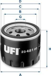 UFI 23.481.00 - Масляний фільтр autozip.com.ua