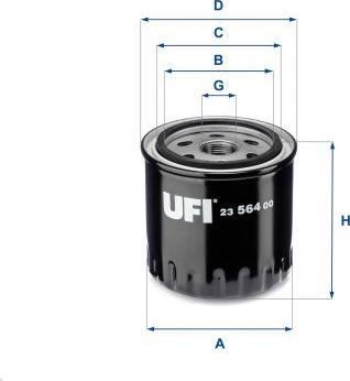 UFI 23.564.00 - Масляний фільтр autozip.com.ua