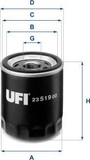 UFI 23.519.00 - Масляний фільтр autozip.com.ua