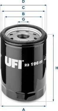 UFI 23.196.00 - Масляний фільтр autozip.com.ua