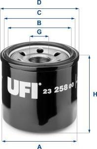 UFI 23.258.00 - Масляний фільтр autozip.com.ua