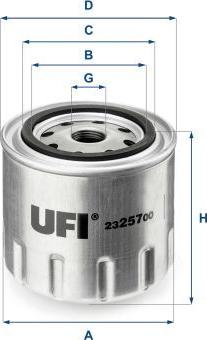 UFI 23.257.00 - Масляний фільтр autozip.com.ua