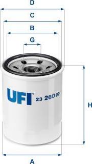 UFI 23.260.00 - Масляний фільтр autozip.com.ua