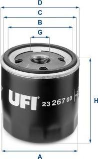 UFI 23.267.00 - Масляний фільтр autozip.com.ua