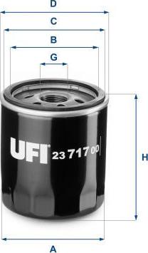 UFI 23.717.00 - Масляний фільтр autozip.com.ua