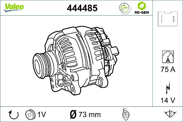 VALEO 444485 - Генератор autozip.com.ua