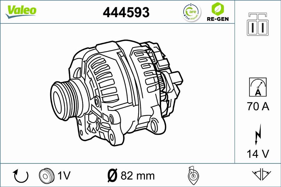 Valeo 444593 - Генератор autozip.com.ua