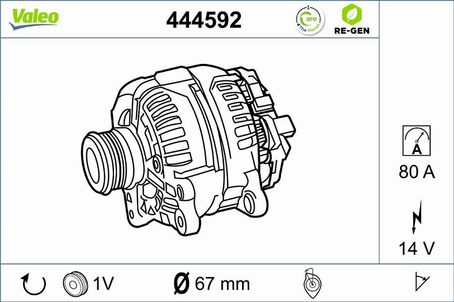 Valeo 444592 - Генератор autozip.com.ua