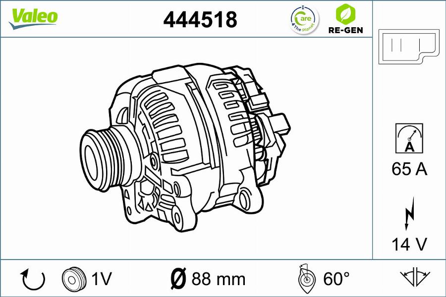 Valeo 444518 - Генератор autozip.com.ua