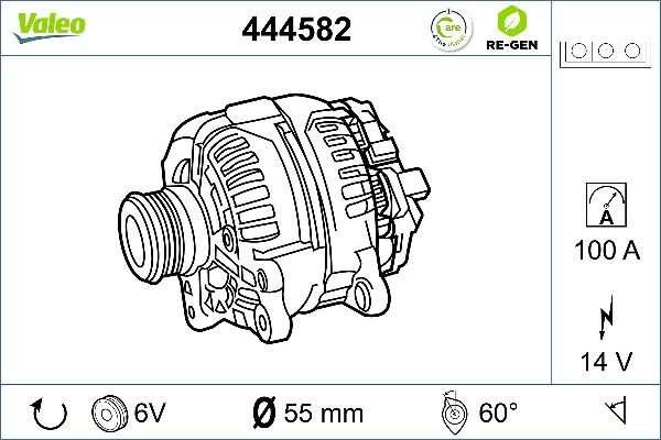 VALEO 444582 - Генератор autozip.com.ua