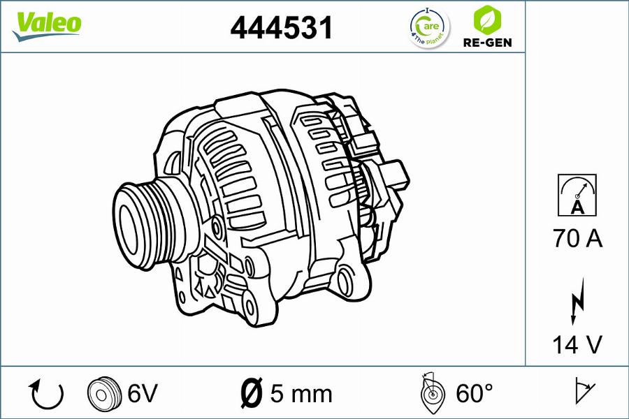 Valeo 444531 - Генератор autozip.com.ua