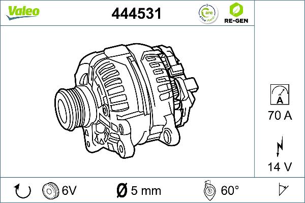 VALEO 444531 - Генератор autozip.com.ua