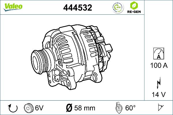 VALEO 444532 - Генератор autozip.com.ua