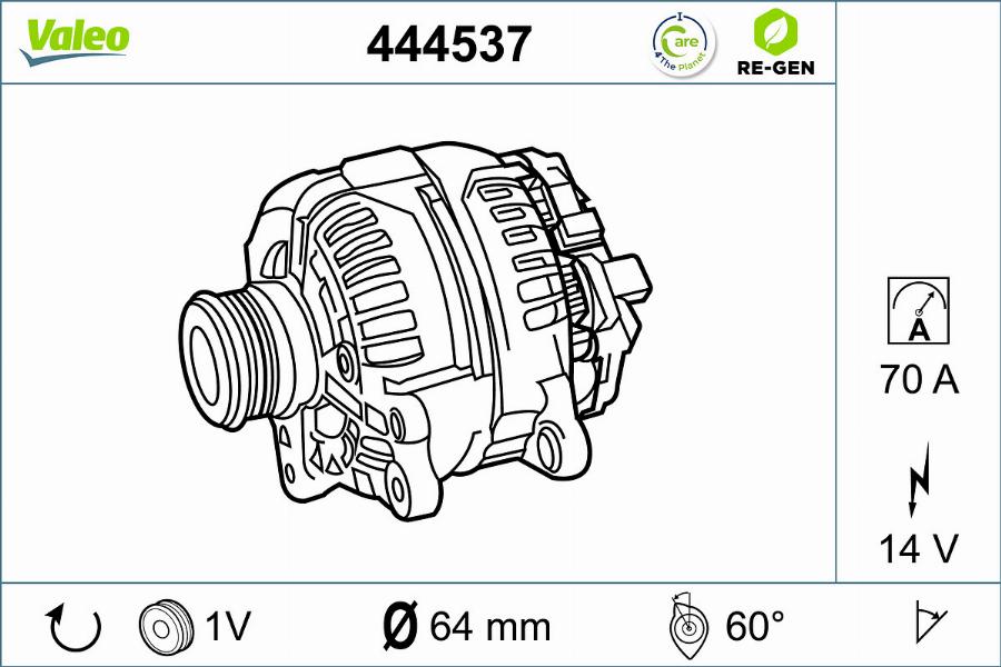 Valeo 444537 - Генератор autozip.com.ua